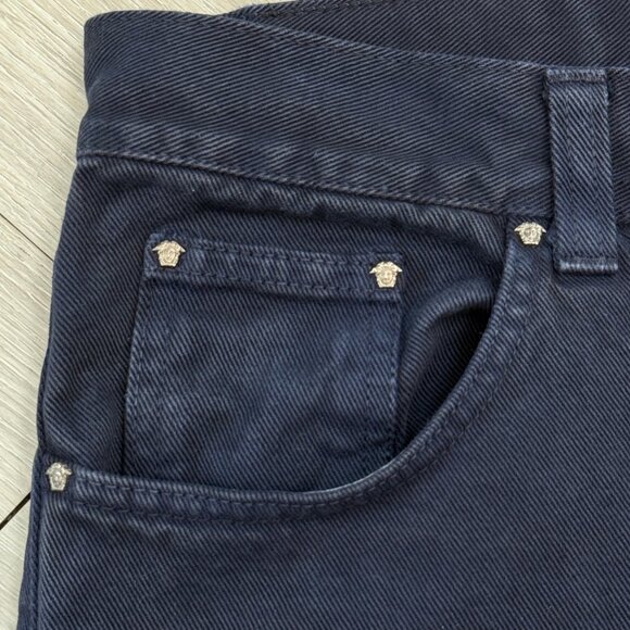 Vintage Versace Jeans Couture Straight Leg Navy Blue Jeans Pants - Size 38x32 - Picture 7 of 12